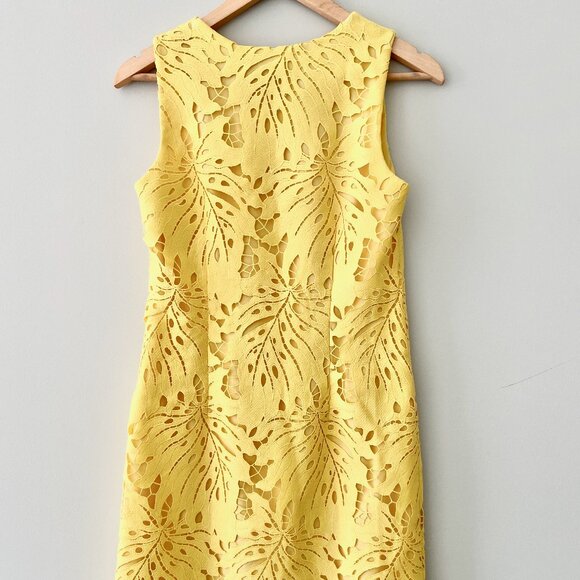 BANANA REPUBLIC Yellow Lace Dress - Size 4 - Picture 4 of 5